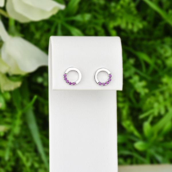 Boucles d'Oreilles argent pierre mauve - Oniri atelier